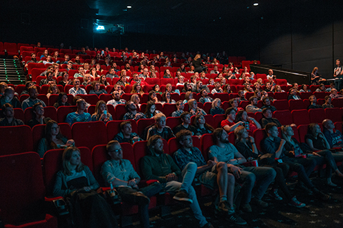 View of Audience watching a movie